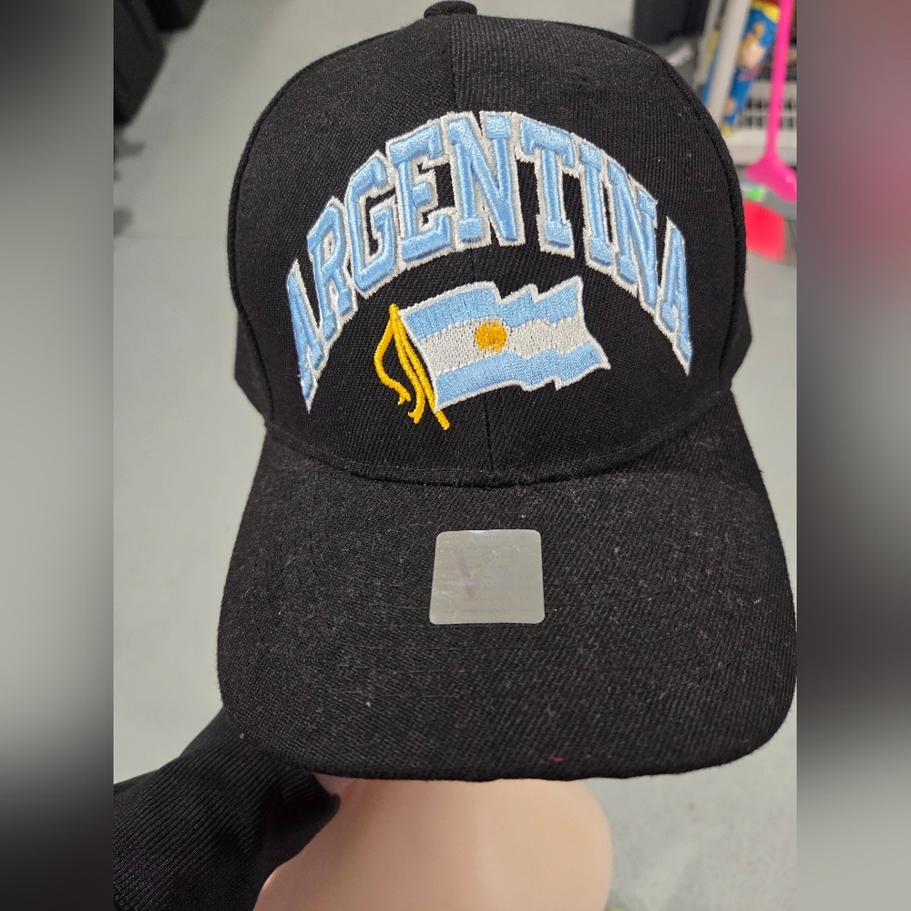 New Argentina South America Country Black Curved Bill Adjustable Adults Men Hat